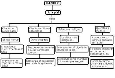 Cancer a la piel mapa conceptual