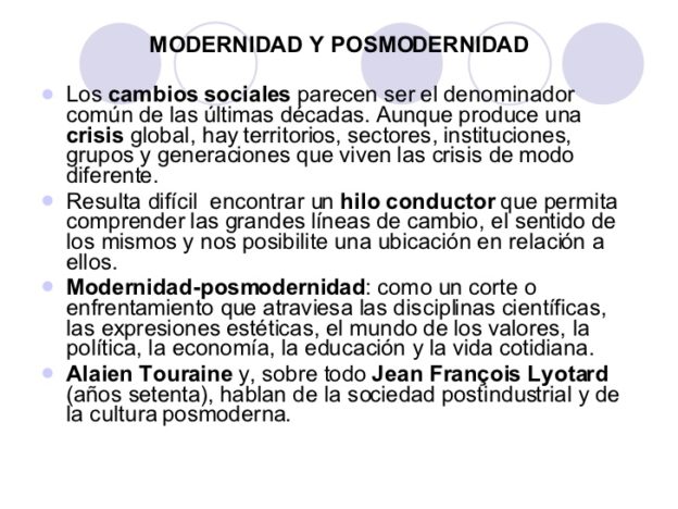 Cuadros Comparativos Entre Modernidad Y Modernismo- Posmodernidad Y ...