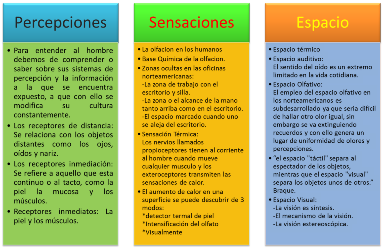 Cuadros Comparativos Entre Sensación Y Percepción Diferencias Cuadro Comparativo